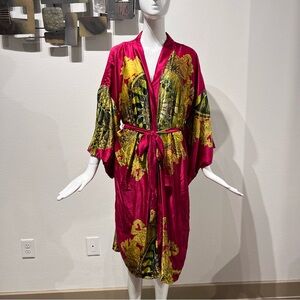 NWT House of Zana Aztec Pattern Pink Kimono Sleepwear Loungewear Robe One Size